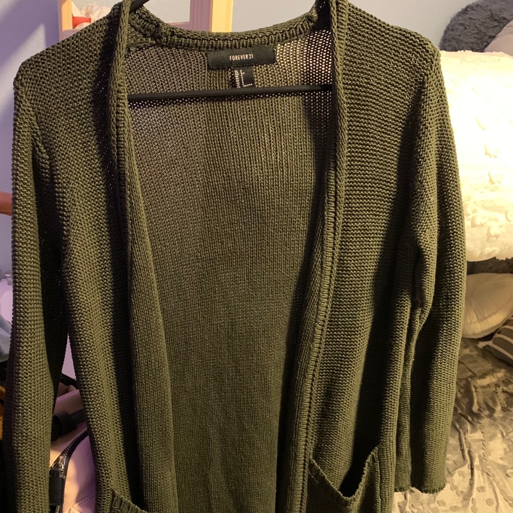 Green Forever 21 Cardigan